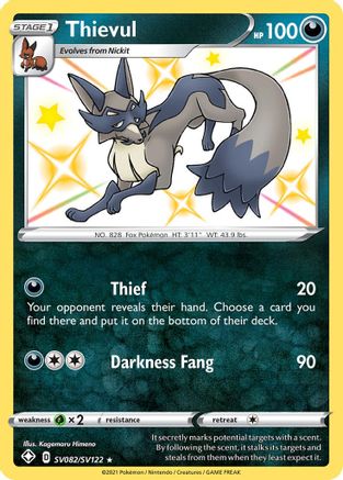 Thievul SV082/SV122/122 - Shiny Holo Rare - Holofoil