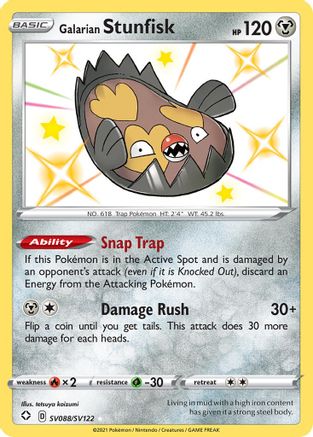 Galarian Stunfisk SV088/SV122/122 - Shiny Holo Rare - Holofoil