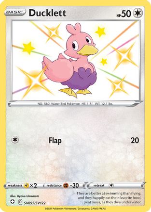 Ducklett SV095/SV122/122 - Shiny Holo Rare - Holofoil