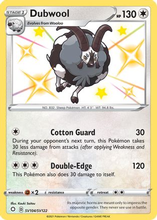 Dubwool SV104/SV122/122 - Shiny Holo Rare - Holofoil