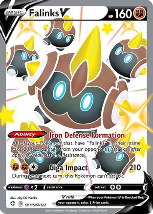 Falinks V SV115/SV122/122 - Shiny Holo Rare - Holofoil