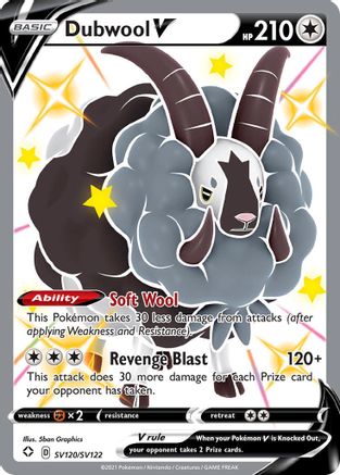 Dubwool V SV120/SV122/122 - Shiny Holo Rare - Holofoil