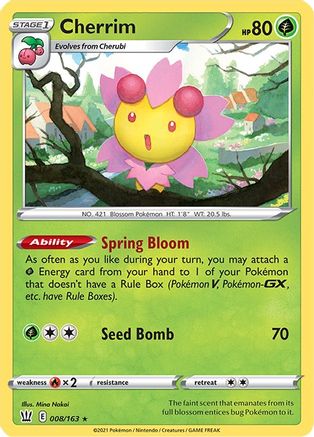Cherrim 008/163/163 - Holo Rare - Holofoil