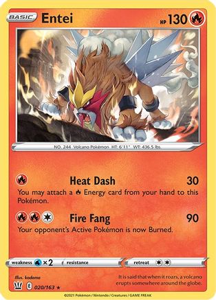 Entei 020/163/163 - Holo Rare - Holofoil