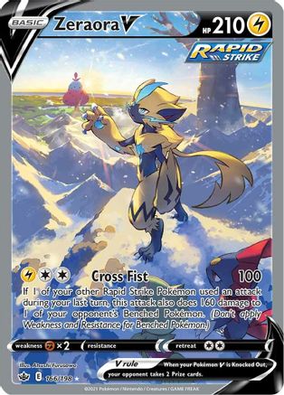 Zeraora V (Alternate Full Art) 166/198/198 - Ultra Rare - Holofoil