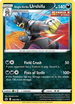 Single Strike Urshifu 108/198/198 - Holo Rare - Holofoil
