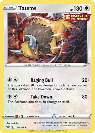 Tauros 115/198/198 - Holo Rare - Holofoil