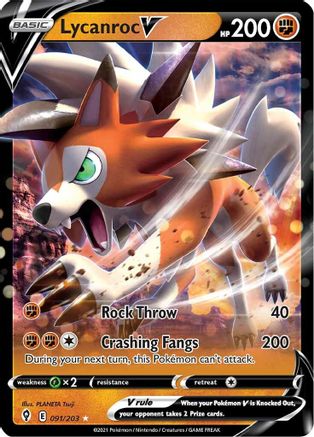 Lycanroc V 091/203/203 - Ultra Rare - Holofoil