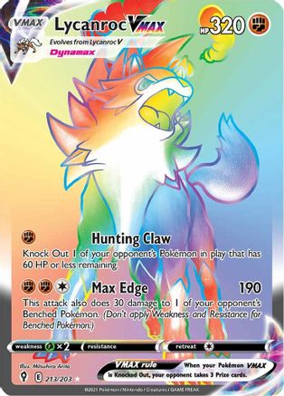 Lycanroc VMAX (Secret) 213/203/203 - Secret Rare - Holofoil
