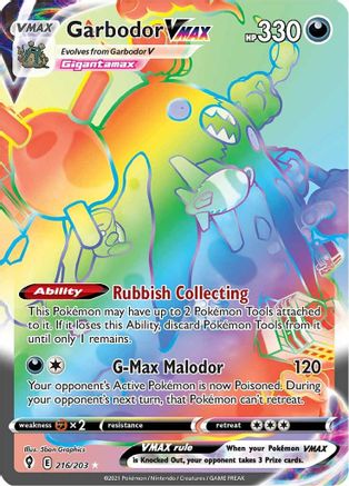 Garbodor VMAX (Secret) 216/203/203 - Secret Rare - Holofoil