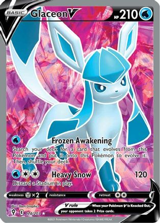 Glaceon V (Full Art) 174/203/203 - Ultra Rare - Holofoil