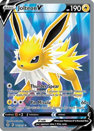 Jolteon V (Full Art) 177/203/203 - Ultra Rare - Holofoil