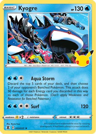 Kyogre 003/025/25 - Holo Rare - Holofoil