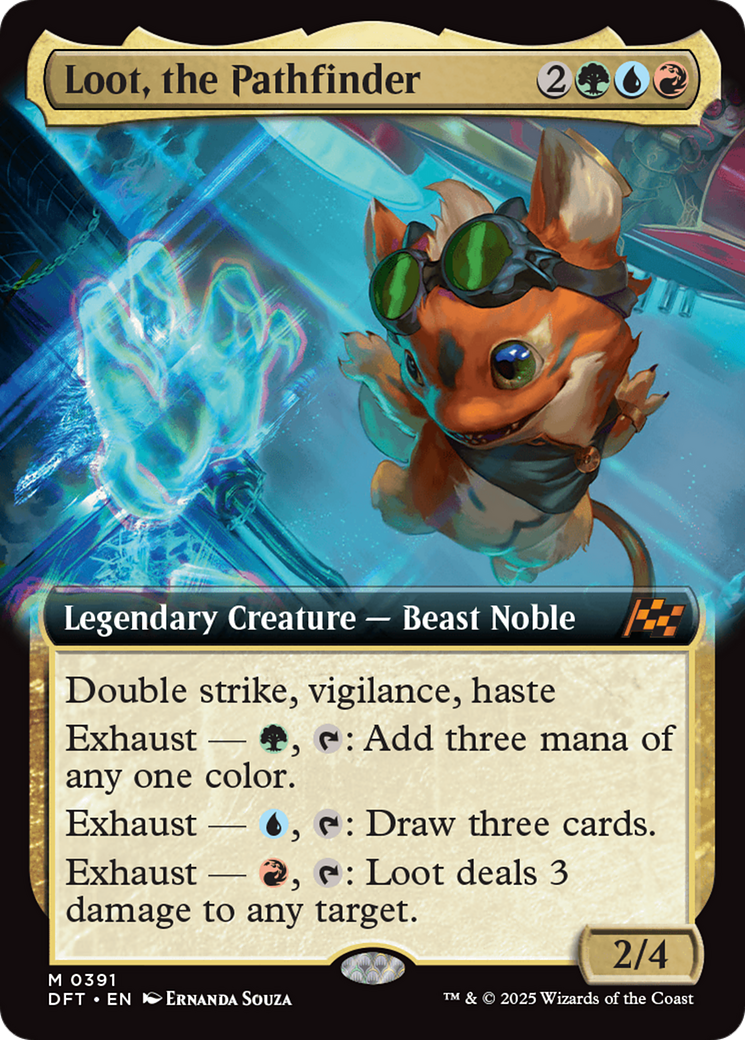 Loot, the Pathfinder (Extended Art) (DFT-391) - Aetherdrift Foil