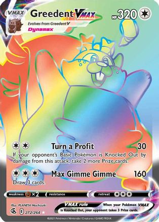 Greedent VMAX (Secret) 272/264/264 - Secret Rare - Holofoil