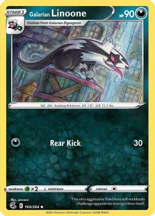Galarian Linoone 160/264/264 - Uncommon