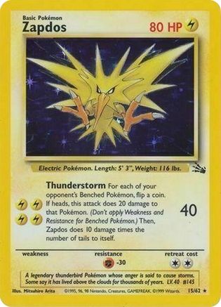 Zapdos 015/62 - Promo - Holofoil