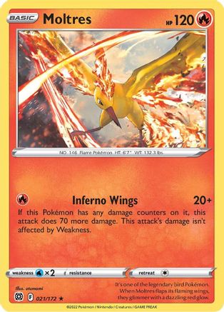 Moltres 021/172/172 - Holo Rare - Holofoil