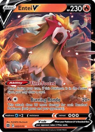Entei V 022/172/172 - Ultra Rare - Holofoil