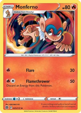 Monferno 025/172/172 - Uncommon
