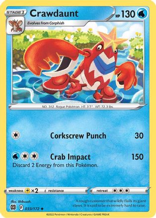 Crawdaunt 033/172/172 - Uncommon