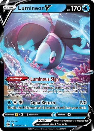 Lumineon V 040/172/172 - Ultra Rare - Holofoil