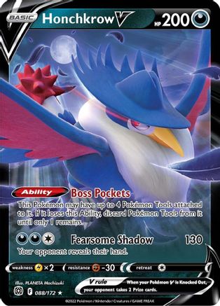 Honchkrow V 088/172/172 - Ultra Rare - Holofoil