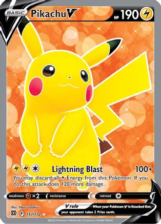 Pikachu V (Full Art) 157/172/172 - Ultra Rare - Holofoil