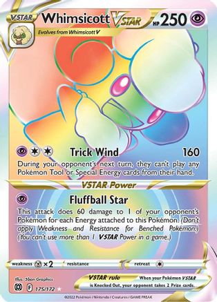 Whimsicott VSTAR (Secret) 175/172/172 - Secret Rare - Holofoil
