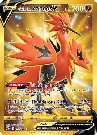 Galarian Zapdos V (Secret) 182/172/172 - Secret Rare - Holofoil