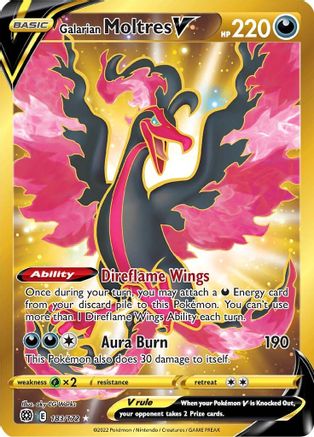 Galarian Moltres V (Secret) 183/172/172 - Secret Rare - Holofoil