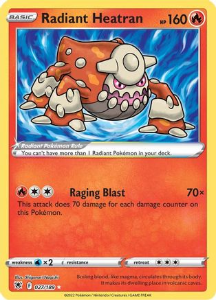 Radiant Heatran 027/189/189 - Radiant Rare - Holofoil