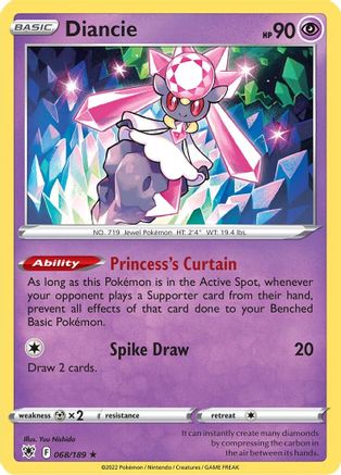 Diancie 068/189/189 - Holo Rare - Holofoil