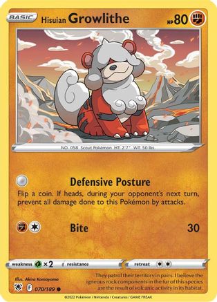 Hisuian Growlithe 070/189/189 - Common