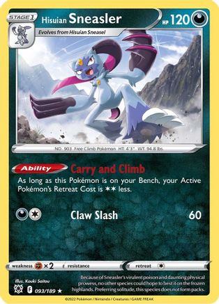 Hisuian Sneasler 093/189/189 - Holo Rare - Holofoil