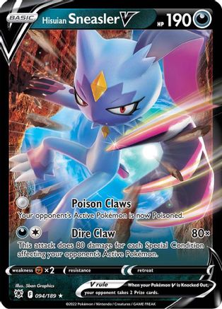 Hisuian Sneasler V 094/189/189 - Ultra Rare - Holofoil