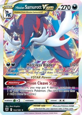 Hisuian Samurott VSTAR 102/189/189 - Ultra Rare - Holofoil