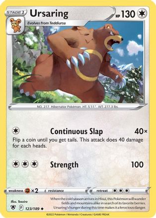 Ursaring 123/189/189 - Uncommon