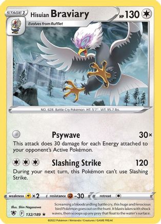 Hisuian Braviary 132/189/189 - Rare