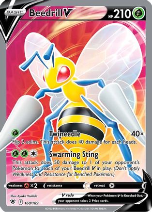 Beedrill V (Full Art) 160/189/189 - Ultra Rare - Holofoil