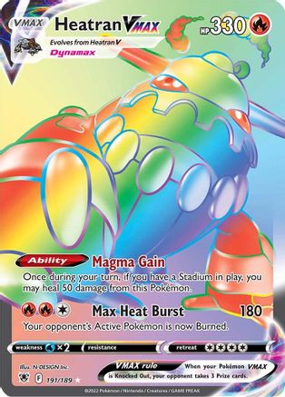 Heatran VMAX (Secret) 191/189/189 - Secret Rare - Holofoil
