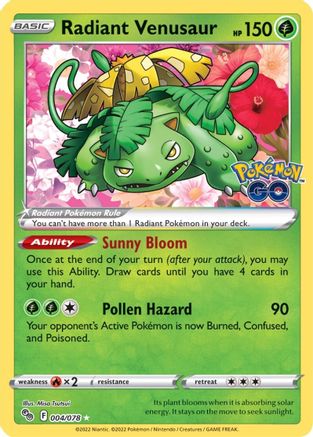 Radiant Venusaur 004/078/78 - Radiant Rare - Holofoil