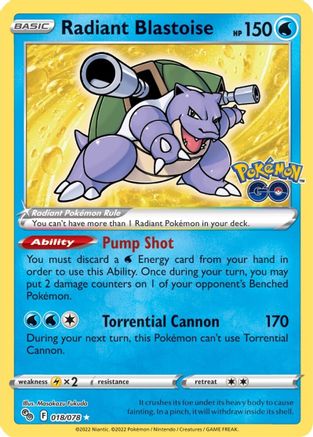 Radiant Blastoise 018/078/78 - Radiant Rare - Holofoil