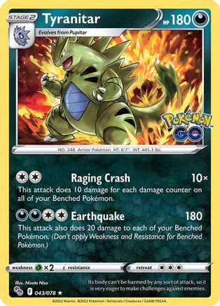 Tyranitar 043/078/78 - Holo Rare - Holofoil