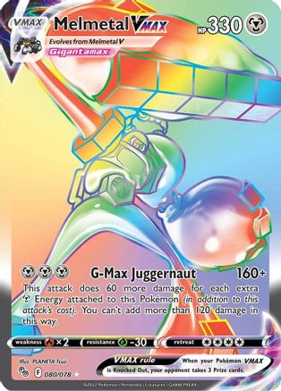 Melmetal VMAX (Secret) 080/078/78 - Secret Rare - Holofoil
