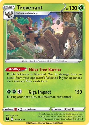 Trevenant 017/196/196 - Holo Rare - Holofoil