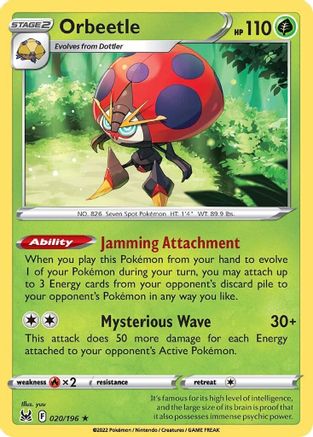 Orbeetle 020/196/196 - Holo Rare - Holofoil