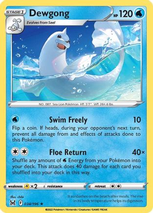 Dewgong 034/196/196 - Rare