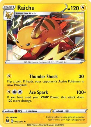 Raichu 053/196/196 - Rare