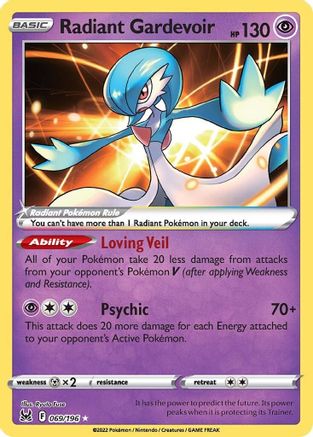Radiant Gardevoir 069/196/196 - Radiant Rare - Holofoil